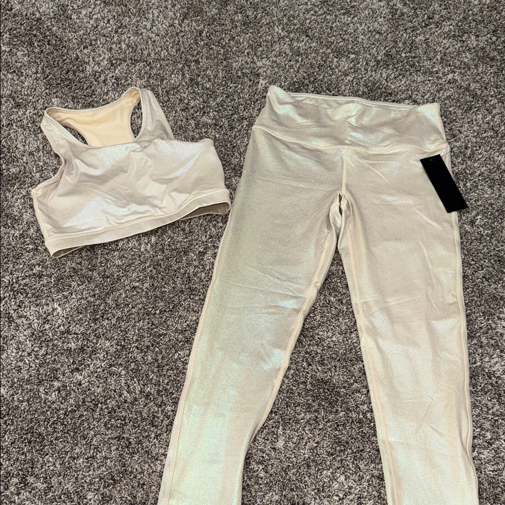 Mono B Iridescent Cream Activewear Set